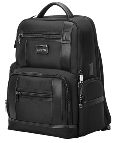 LENZN Laptop Business Backpack for Men & Women, Work Backpack Fits 15.6 Inch, Premium Qulity Travel Bag with USB Charging Port, Water-Resistant, Durable Nylon, Computer Bookbag with Multiple Pockets