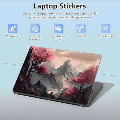 Universal Laptop Skin Sticker with 2 Wrist Pad Skins, Waterproof Scratch Resistant Vinyl Laptop Cover Decal, Cut to Fit for 11–15.6 Inch MacBook HP Dell Lenovo, Dreamy Autumn Scene - color: Dreamy Autumn Scene