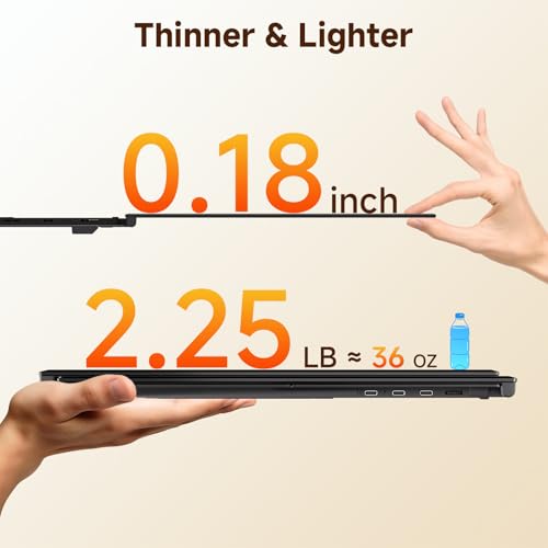 14" Laptop Screen Extender, 0.18" Ultra-Thin Laptop Monitor, Stable Damping Stand with 90° Rotation, 180° Rotation Dual Screen, Extra Compatible with Windows/Mac/Android/Switch/PS Fits 13"-17" Laptops - size: 14" Screen Extenders