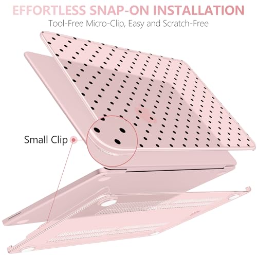 for MacBook Neo 13 Inch Case 2026 (Model A3404, A18 Pro chip), Stylish Pattern Protective Hard Shell with Screen Protector, Keyboard Cover & USB-C Adapter - Blush Polka Dots - color: Blush Polka Dots