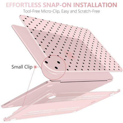 for MacBook Neo 13 Inch Case 2026 (Model A3404, A18 Pro chip), Stylish Pattern Protective Hard Shell with Screen Protector, Keyboard Cover & USB-C Adapter - Blush Polka Dots - color: Blush Polka Dots