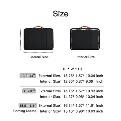 360° Protective Laptop Sleeve for 14 inch MacBook Pro M4/M3/M2/M1 Chips Pro/Max A2992 A2918 A2779 A2442 2024-2021, 13 inch Air A2681 A2337 Pro A2686 A2338, Splash-Resistant Case Bag, Black - color: Black, size: 13.3-14 inch