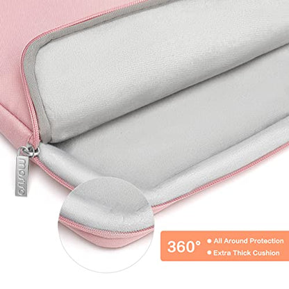 MOSISO 360 Protective Laptop Sleeve 16 inch, 15-15.6 inch Laptop Case,Pink | Compatible with MacBook Pro 16 M5 M4 M3 M2 M1, HP Dell ASUS Acer Toshiba Lenovo,Horizontal Bag with Belt&Right Pocket