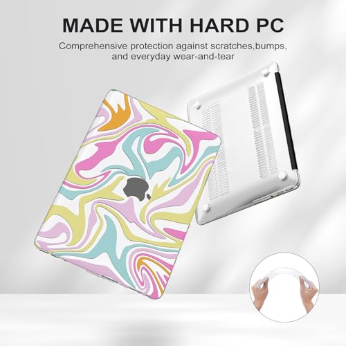 iCasso Compatible with MacBook Air 13 inch Case (Release 2010-2017 Older Version), Hard Shell Plastic Protective Case & Keyboard Cover Only for MacBook Air 13 Model A1369/A1466, Colorful Fluid - color: Colorful Fluid