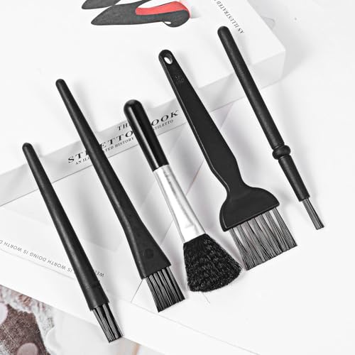 Mini Keyboard Cleaning Brushes Kit, 5 PCS Nylon Anti Static Dusting Brush, Electronics Cleaning Kit Small Spaces, Keyboard Cleaner Brushes Small Brush for Cleanings Computer Motherboard Camera