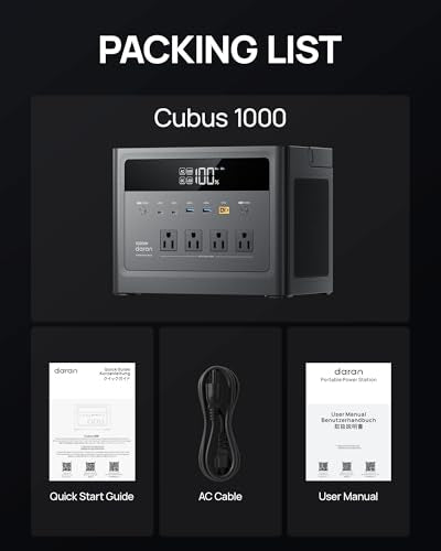 Portable Power Station 1000W, 576Wh Solar Generator 110V Pure Sine Wave AC Outlet with PD 100W USB-C Fast Charging, Power Bank Backup LiFePO4 Battery for Home Use Hurricane Emergency RVs (Peak 2000W) - color: Midnight Black