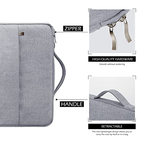 13 Inch Laptop Sleeve Case Carrying Bag Compatible with 13 inch MacBook Air M4 M3 M2 M1/ Pro 13 M3 M2 M1, Waterproof Chromebook Cover Computer Zipper Pouch with Handle Pocket, Gray - color: Gray, size: 13"-13.3"