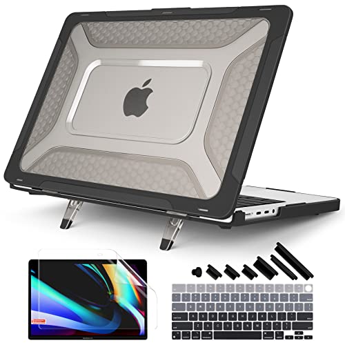 Batianda Extreme Heavy Duty Case for MacBook Pro 14 inch 2026-2021, Black | Fits M5/M4/M3/M2/M1 Pro Max Chip, Honeycomb Rugged Matte Shell with Shock-absorbing Corners, Max Cooling & Stability - color: Black
