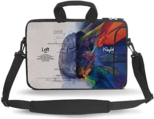 14 15 15.4 15.6 inch Messenger Bag Carrying Case Sleeve with Handle Accessory Pocket Fits 14 to 15-Inch Laptops/Notebook/Ebooks/Kids Tablet/Pad(Left Right Brain) - color: Left Right Brain, size: 14-15.6 inch