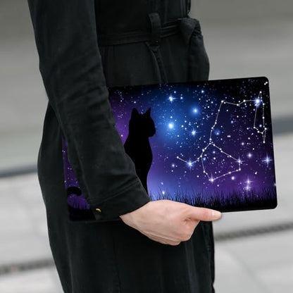 Laptop Skin Sticker Decal 12" 13" 13.3" 14" 15" 15.6",Waterproof Scratch Resistant Vinyl,Reusable Easy to Apply,for MacBook HP Dell Notebooks Netbooks Laptop,2 Wrist Pads,Cute Cat Glitter - color: Cute Cat Glitter