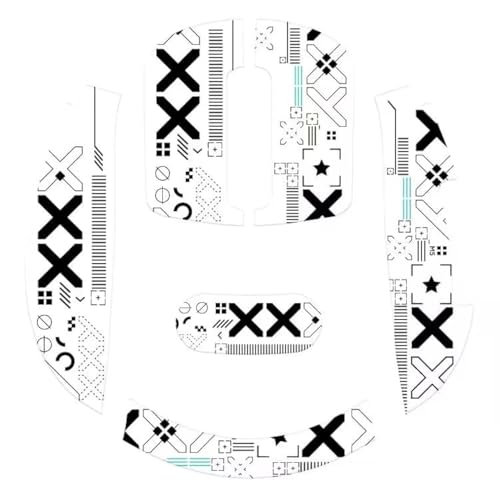 ATTACK SHARK Mouse Anti Slip Grip Tape for X3 Wireless Gaming Mouse - White | Pre-Cut Universal Tape, Skins, Sweat Resistant, Elastics Refined Side Grips, Ultra-thin 0.5mm (0.02in) for Bluetooth Mouse - color: White & Black