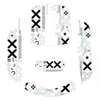ATTACK SHARK Mouse Anti Slip Grip Tape for X3 Wireless Gaming Mouse - White | Pre-Cut Universal Tape, Skins, Sweat Resistant, Elastics Refined Side Grips, Ultra-thin 0.5mm (0.02in) for Bluetooth Mouse - color: White & Black