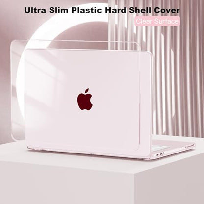 Compatible with MacBook Neo 13 inch Case 2026, Ultra-Thin Hard Shell Case & Keyboard Cover & Screen Protector & USB 3.0 Adapter, Crystal Blush - color: Crystal Blush