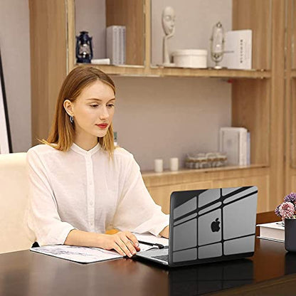 MOSISO Compatible with MacBook Air 13 inch Case M1 2021 2020 2019 2018 | A2337 A2179 A1932, Protective Hard Shell&Keyboard Cover&Screen Film&Pouch for MacBook Air 13.3 inch Case, Crystal Black - color: Crystal Black