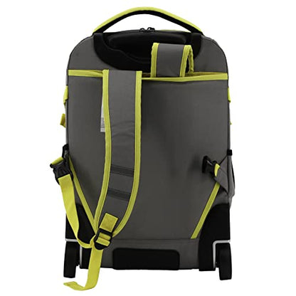 J World Lunar Rolling Backpack. Laptop Bag With Wheels. Wheeled Carry-On Travel Luggage, Grey, 19.5 x 13 x 8 Inches - color: Grey