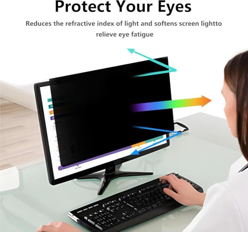 10 Pack 21.5 Inch Computer Privacy Screen Shield for 16:9 Widescreen | Anti-Glare Blue Light Privacy Filters; Anti Spy Privacy Screen Protector Film
