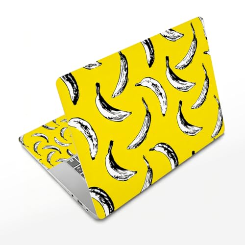 3Pcs Banana Laptop Skin Sticker Cartoon Universal Removable Vinyl Stickers Fits for 12.1 13 14 15.6 16 Inch Waterproof Notebook Decal Cover Gift - style: banana