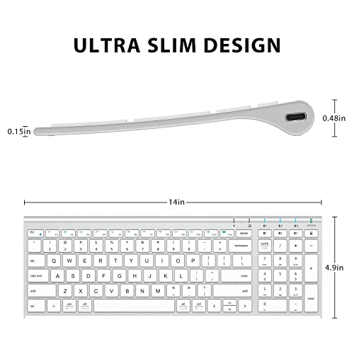 iClever BK10 Bluetooth Keyboard, Universal Bluetooth 5.1 Wireless Keyboard with Number Pad, Ergonomic Design, Multi-Device Compatibility, Stable Connection for Mac, iPad, iPhone, Android, Windows | Stable Connection for Mac,Windows,iPad,iPhone,Android - c