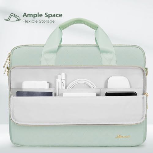 KIZUNA Laptop Sleeve Case 14 Inch Computer Shoulder Bag for 15" MacBook air M4 M3 M2/Lenovo IdeaPad Slim 3i/15 Surface Laptop 7 6/IdeaPad Flex 5/14" Yoga Slim Pro X/Studio 2/HP/Dell,Green - color: Green, size: 14 Inch