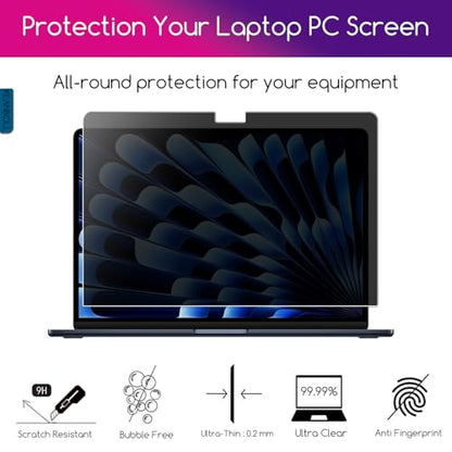 15.6" Privacy Screen Protector | 9H Tempered Glass with Anti-Blue Light & Anti-Glare | Universal Fit for HP, Dell, ASUS, Samsung, Lenovo, Acer, MSI 16:9 Laptops (Wide-Angle Privacy + Eye Comfort) - size: Privacy Glass-15.6 Inch 16:9