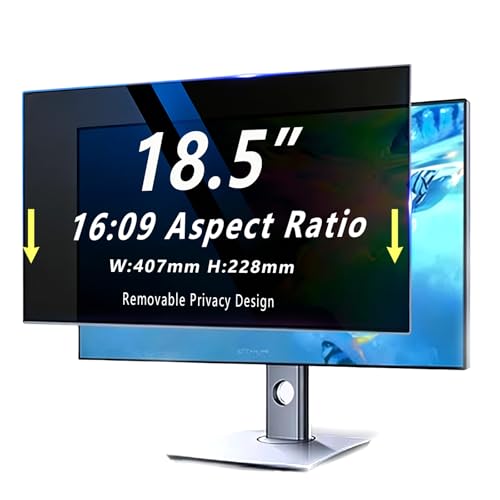 18.5 Inch Privacy Screen for 16:9 Monitor, Removable Anti-Glare Blue Light Filter & Anti-Scratch Protector Film, Privacy Shield for HP Dell Asus Acer Samsung Desktop Monitors (18.5" (16:9, 16.0×9.0 in)) - size: 18.5" (16:9, 16.0×9.0 in)