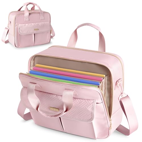 Teacher Bag with Accordion File Organizer, Briefcase for Women - color: Pink