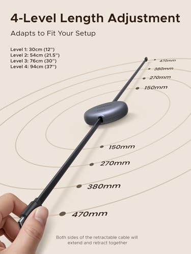 UGREEN 100W Retractable USB C Cable, Fast Charging, Black, 3.3FT | Compatible with iPhone 17/16/15, MacBook Pro/Air, Galaxy S26/S25, iPad Pro/Air, Pixel 10/9, Switch, AirPods. Nylon Braided - color: Black