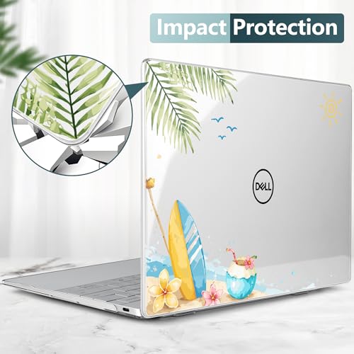 Batianda California Beach Case for Dell XPS 13 Laptop 2024 2025 | Fits Model Number 9340/9345/9350 13.4" Display, Slim Hard Shell, Lightweight Scratch-Resistant with Professional Protection - color: California Beach