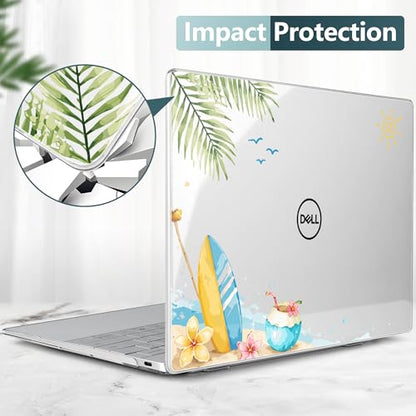 Batianda California Beach Case for Dell XPS 13 Laptop 2024 2025 | Fits Model Number 9340/9345/9350 13.4" Display, Slim Hard Shell, Lightweight Scratch-Resistant with Professional Protection - color: California Beach