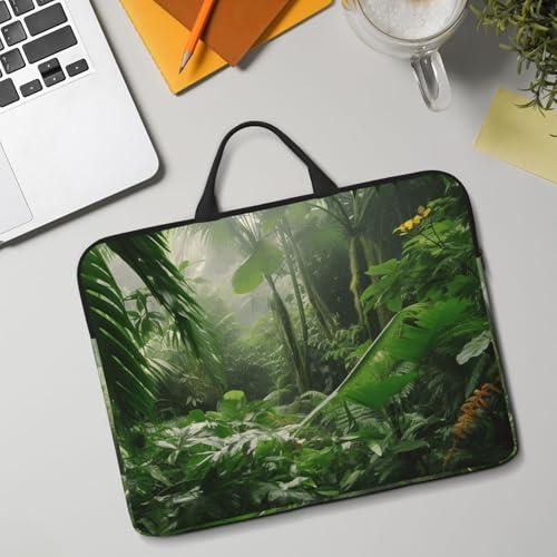 14 inch Laptop Sleeve with Handle Shockproof Laptop Bag Waterproof Computer Cover Bag Tropical Rainforest Briefcase