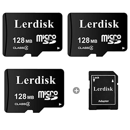 Factory Wholesale Micro SD Card 128MB (0.12GB) Pack of 3 in Bulk Low Capacity for MP3/Old Phones/Small Files Only -Not for Cameras/Dashcams/GB Devices - size: 128MB Class4