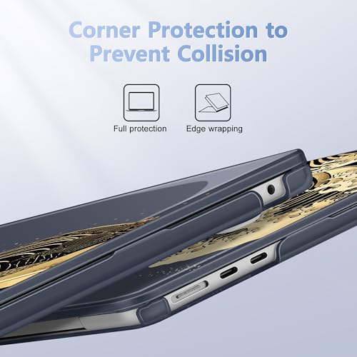 May Chen for MacBook Air 15 inch Case M5 M4 M3 M2 2026 2024-2023, Model A3448 A3241 A3114 A2941, Closes Seamlessly Hard Shell Laptop Cover with Keyboard Cover, Black Sea Wave - color: Black Sea Wave