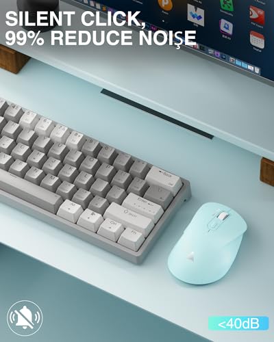 SOLAKAKA SM66 Green Silent Dual Mode Wireless Mouse for Laptop, Adjustable 4800 DPI,Rechargeable Computer Mouse for Bluetooth and Wireless Connection - color: green