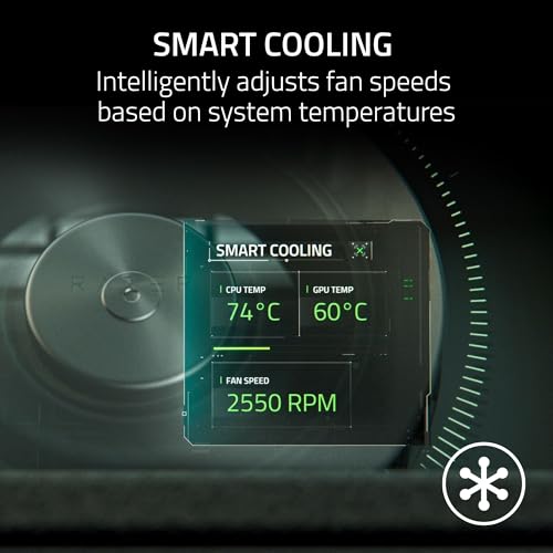 Razer Laptop Cooling Pad - Smart Cooling pad for 14‘-18’ laptops - airtight Pressure Chamber (Customizable Fan Curves, 3-Port USB-A hub, Removable Multi-Function Buttons) Black