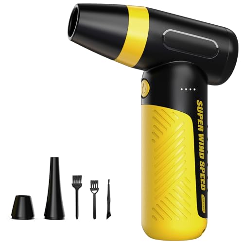 Electric Compressed Air Duster & Blower, 150000 RPM, 3 Speeds | Adjustable Airflow, Cordless Mini Blower, USB Rechargeable 5V/2A, Portable Dust Remover for Computer, Keyboard, Car