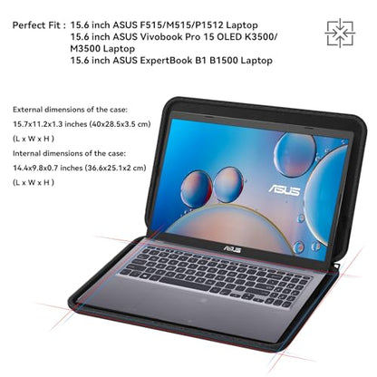 Smatree Hard EVA Protective Sleeve Case Compatible for 15.6 inch ASUS F515/M515/P1512, Vivobook Pro 15 OLED K3500/M3500, ExpertBook B1 B1500 Laptop (A1600) - color: for 15.6inch ASUS ExpertBook Laptop
