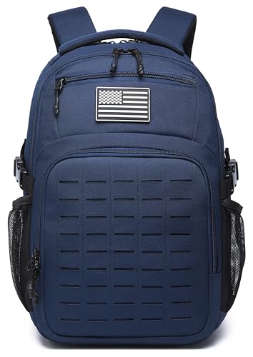 Wotony Military tactical backpack Laser-Cut MOLLE Webbing, backpack for men small tactical assault bag (Blue, 18.5 inch) - color: Blue, size: 18.5 inch