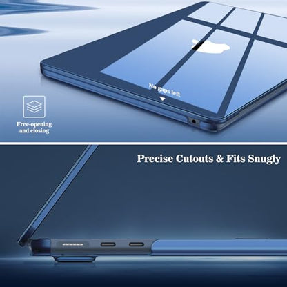 Fintie Case for MacBook Air 13.6 Inch A3449 A3240 A3113 A2681 (2022-2026 Release), [Ultra-Transparent] Slim Snap On Hard Shell Cover for MacBook Air 13 Inch with M2 M3 M4 M5 Chip, Crystal Midnight - color: Crystal Midnight