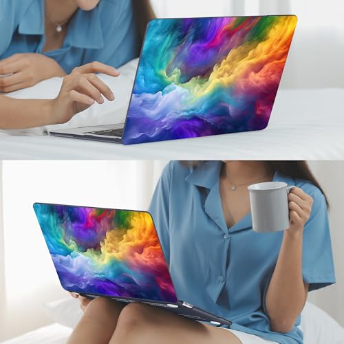 Mektron Case for 2026 MacBook Neo 13-inch A18 Pro chip A3404 Laptop Cover with 13-inch (Diagonal) Liquid Retina Display+ Keyboard Cover+ Screen Protector, Rainbow Cosmic - color: Rainbow Cosmic