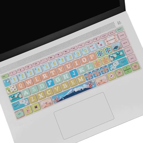 Keyboard Cover for HP 14" Laptop/HP Pavilion x360 14M-BA/CD 14M-DH 14-BF 14-cm 14-CF 14-DF 14-dk 14-DS 14-dq 14-FQ Series, 14-dq0020nr/dq0030nr, 14-fq1025nr/fq0033dx, Sakura - color: Sakura