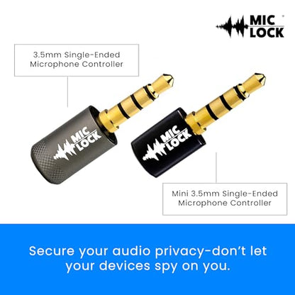 Mic-Lock 3.5mm for Headphone Port - Microphone Audio and Data Security - Privacy Protector for Laptops, Smartphones, Tablets, and Computers (Black, Single Pack)