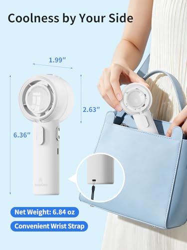MIST Portable Cooling Fan 13.5H Runtime, 30ml Water Tank, 5 Speeds, 3-in-1 Handheld Fan with Icy Mist & Powerful Wind for Outdoor Travel, Office, Personal Cooling - style: Mist with 13.5H