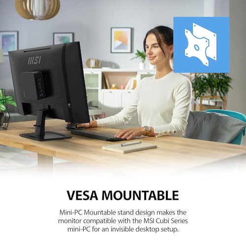msi PRO MP251 E14L 24.5-inch IPS 1920 x 1080 (FHD) Computer Office Monitor, 144Hz, Free-Sync, HDR Ready, HDMI, VGA Port,VESA Mountable, Tilt, 4-Side Slim Bezel,1ms, Black - style: Pro Mp251 E14L