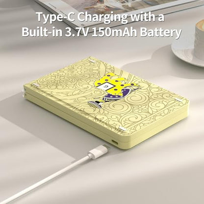 Foldable Bluetooth Keyboard with UV Printing Technology Rechargeable Keyboards,Compact Wireless Travel Keyboards for iPad, Smartphone, Tablet and Laptop - Z1 Pale Yellow - color: Z1 Pale Yellow