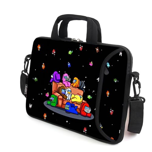 15.6" laptop sleeve chromebook case adjustable shoulder strap with handle accessory pocket (CSJQR-1) - color: Csjqr-1