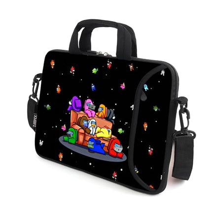 15.6" laptop sleeve chromebook case adjustable shoulder strap with handle accessory pocket (CSJQR-1) - color: Csjqr-1