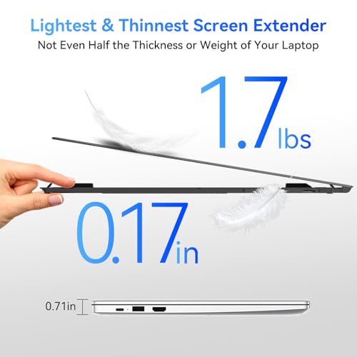 Blackview Laptop Screen Extender, 1.7lbs Ultra-Light & 0.17" Ultra-Slim, 15.6" FHD 1080P IPS Portable Laptop Monitor Extender,Travel Dual Monitor for 14-17",Plug & Play for Windows/Mac/Android/Switch