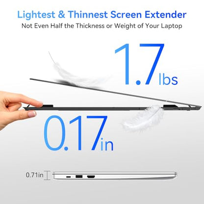 Blackview Laptop Screen Extender, 1.7lbs Ultra-Light & 0.17" Ultra-Slim, 15.6" FHD 1080P IPS Portable Laptop Monitor Extender,Travel Dual Monitor for 14-17",Plug & Play for Windows/Mac/Android/Switch