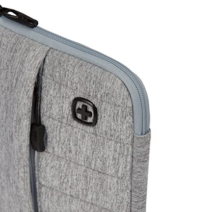 SwissGear Padded Zippered Laptop Sleeve, Micro-Twill Laptop Case with Zippered Front Compartment & Fleece Lining - color: Light Gray Heather, size: 13-Inch