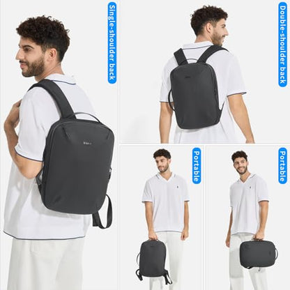 Laptop Backpack for Men Women, 17 Inch Black Lightweight Waterproof Business Backpack, Anti-Theft Work Computer Bag, Durable Daypack Casual Backpack for Work College Weekender Travel